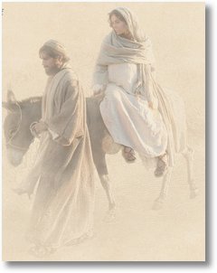 Mary Joseph and donkey