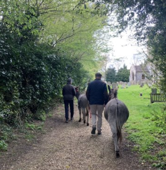 Following the donkeys into St Mary's East Walton 